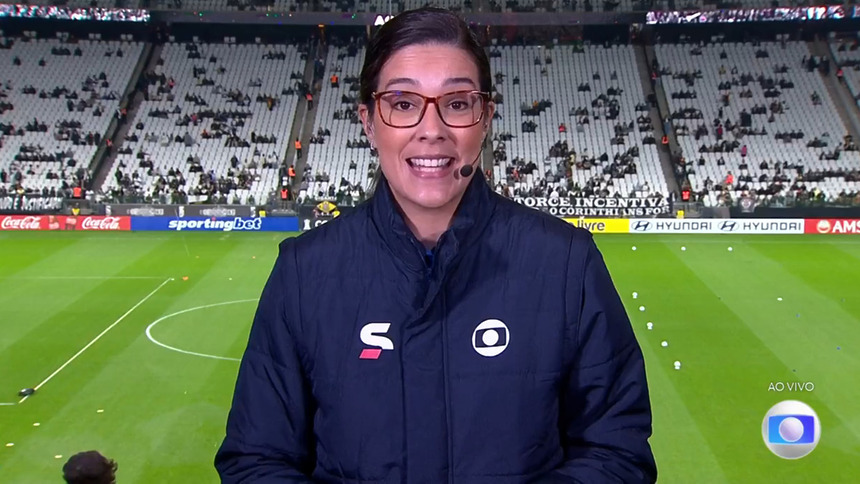 Renata Silveira, direto da Neo Químira Arena, em trecho de sua estreia no Jornal Nacional