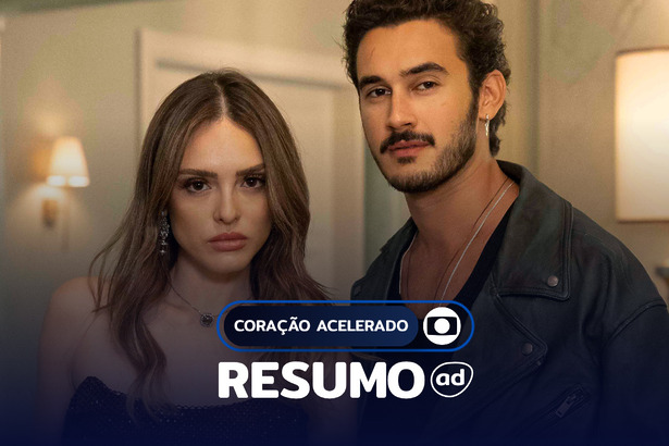 Naiane e João Raul na arte do resumo de Coração Acelerado