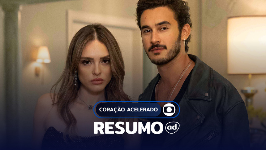Naiane e João Raul na arte do resumo de Coração Acelerado