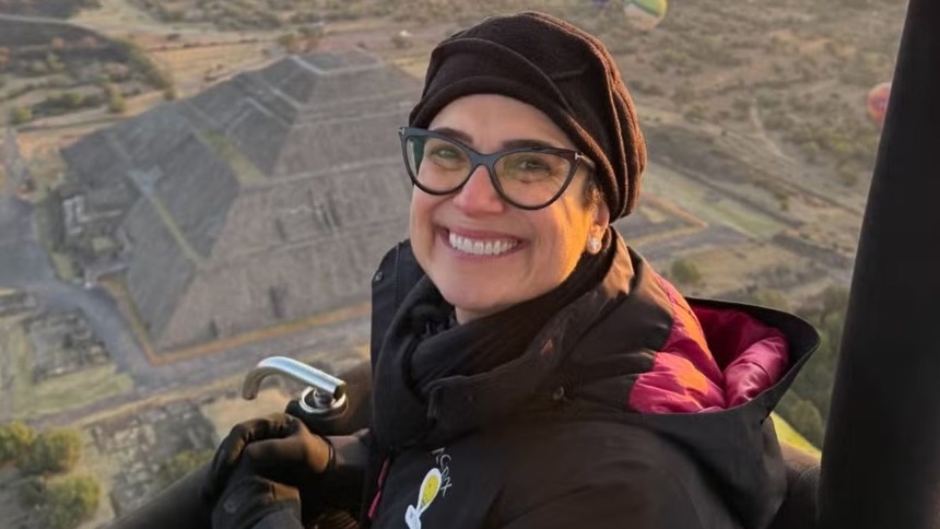 Sandra Annenberg faz passeio de balão pelo México no Globo Repórter