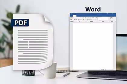 Documento em pdf e uma tela com word aberto