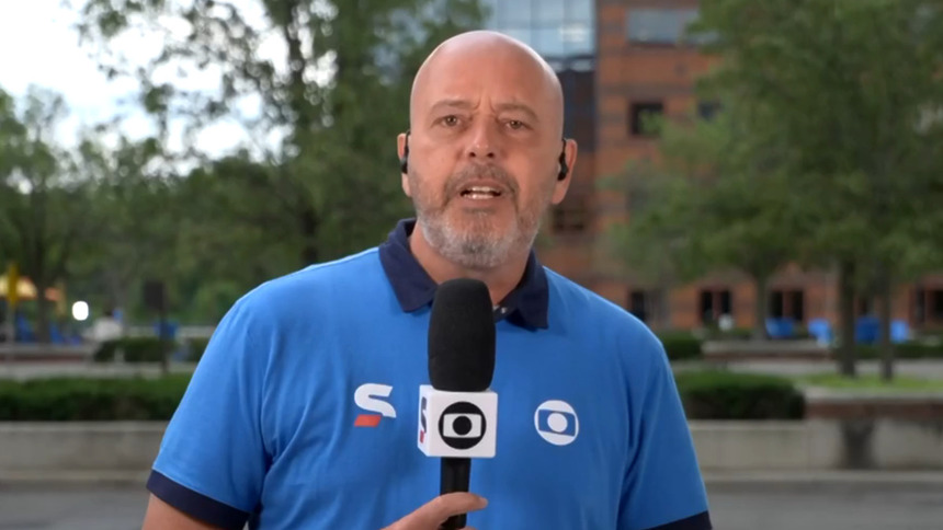 Alex Escobar durante ao vivo no Encontro direto dos Estados Unidos na cobertura da Copa do Mundo 2026