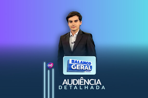Dudu Camargo na arte da Audiência Detalhada Balanco Geral Manhã SP