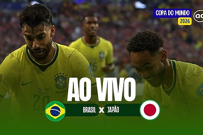 Arte de onde assistir ao jogo Brasil x Japão pela Copa do Mundo 2026