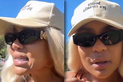 Cariúcha relatando nos stories do ataque de pitbull a sua mãe no parque