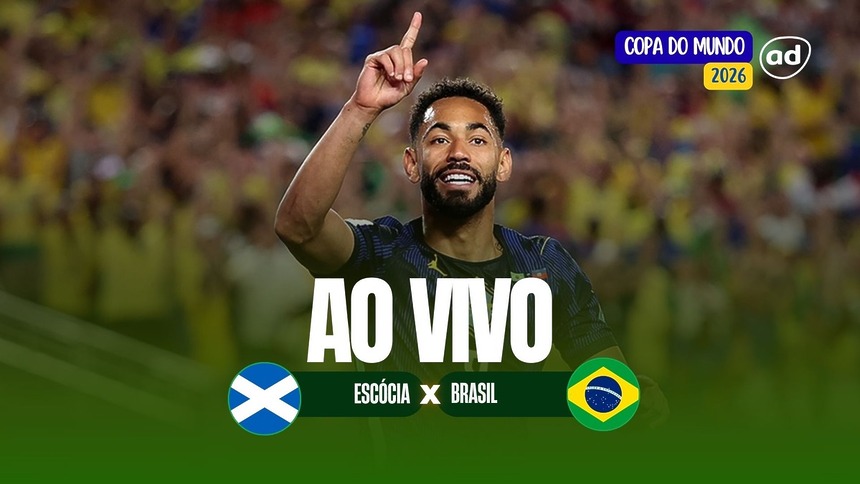Matheus Cunha na arte onde assistir ao jogo Escócia X Brasil pela Copa do Mundo 2026