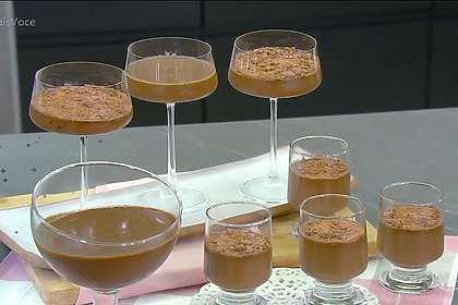 Mousse de chocolate com abobrinha em trecho de receita do Mais Você