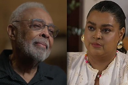 Gilberto Gil e Preta Gil em uma montagem