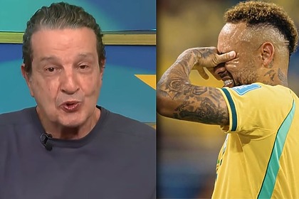Juca Kfouri e Neymar em uma montagem