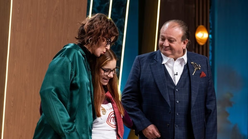 Larissa, Helena Rizzo E Erick Jacquin após a eliminação no MasterChef
