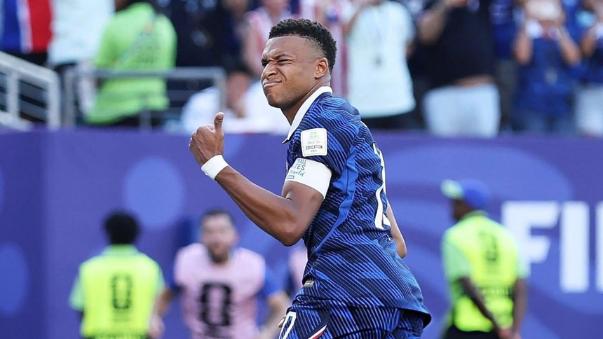 Mbappé comemorando gol pela França na Copa do Mundo