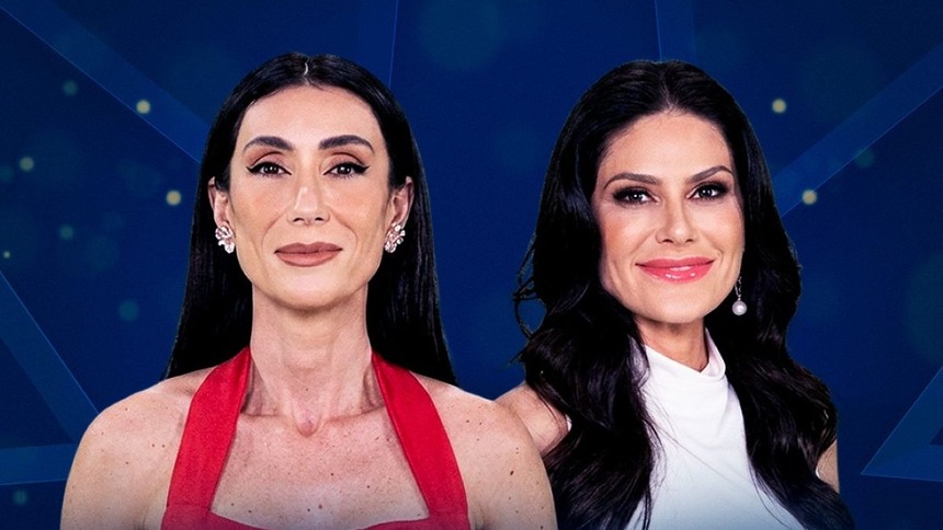 Michelle Barros e Natália Guimarães na arte de divulgação do Miss Universe Brasil na RECORD