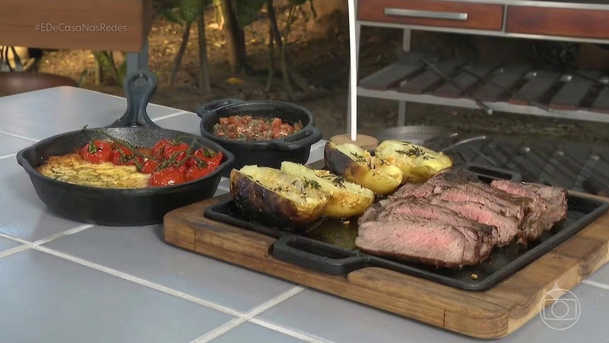 Parrilla argentina em trecho de receita É de Casa