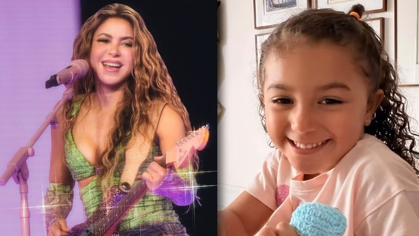 Shakira e Liz, filha de Léo Santana e Lore Improta, em uma montagem