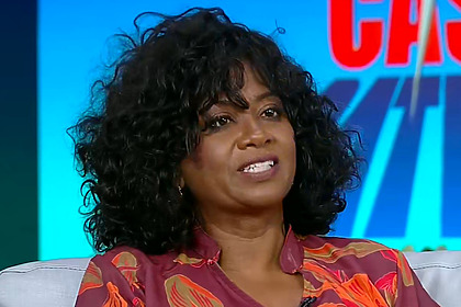 Sheila participando do Hoje em Dia após ser campeã da Casa do Patrão