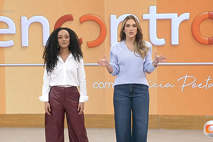 Talitha Morete e Valéria Almeida no estúdio do Encontro