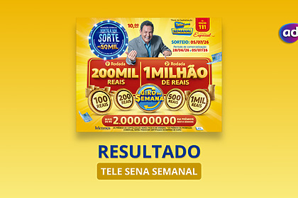 Bilhete da Tele Sena Semanal edição 111º