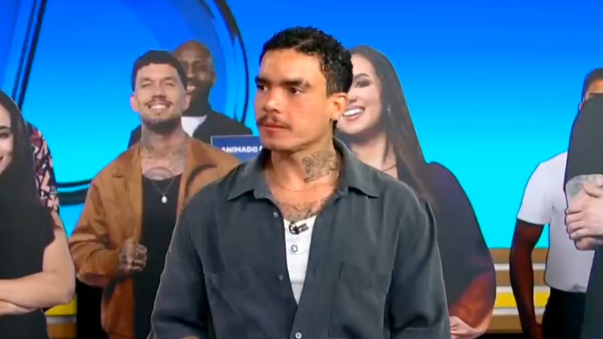 Vivão participando do Hoje em Dia após ser eliminado da Casa do Patrão