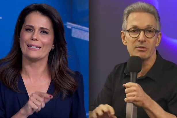 Adriana Araújo e Romeu Zema em uma montagem