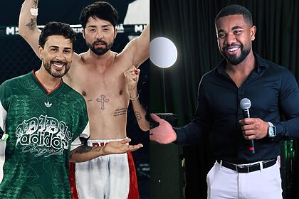 Carlinhos Maia, Rico Melquiades e Davi Brito em uma montagem