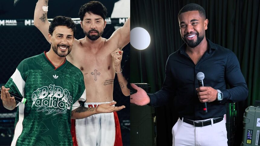 Carlinhos Maia, Rico Melquiades e Davi Brito em uma montagem