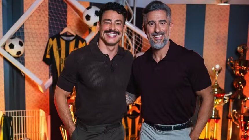 Cauã Reymond e Marcos Mion no Caldeirão