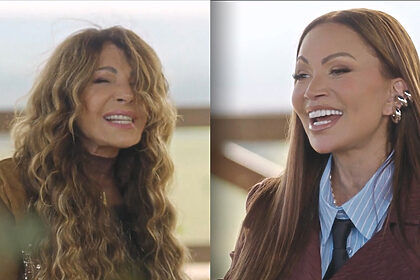 Elaba Ramanho divide tela com Solange Almeida. As duas cantam em uma fazenda na gravação do Viver Sertanejo