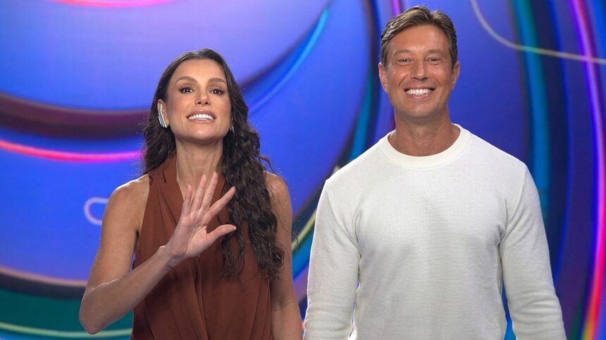Gaby Cabrini e Gabriel Cartolano divulgando o +SBT Show