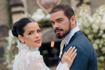 Luana Sales e Sidney Sampaio no casamento