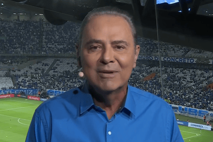Luis Roberto direto estádio do Mineirão em seu retorno às transmissões da Globo