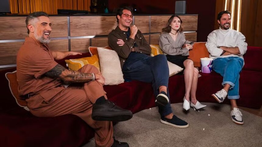 Mion conversa com Thiago Lacerda, Isabelle Drummond e Paulo Vilhena no Caldeirão
