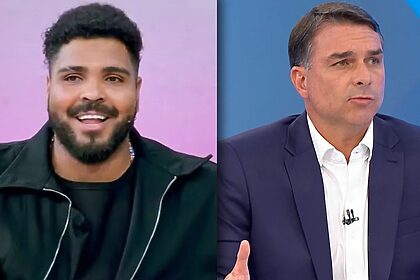 Paulo Vieira e Flávio Bolsonaro em uma montagem