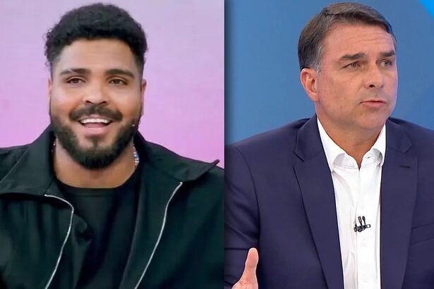 Paulo Vieira e Flávio Bolsonaro em uma montagem