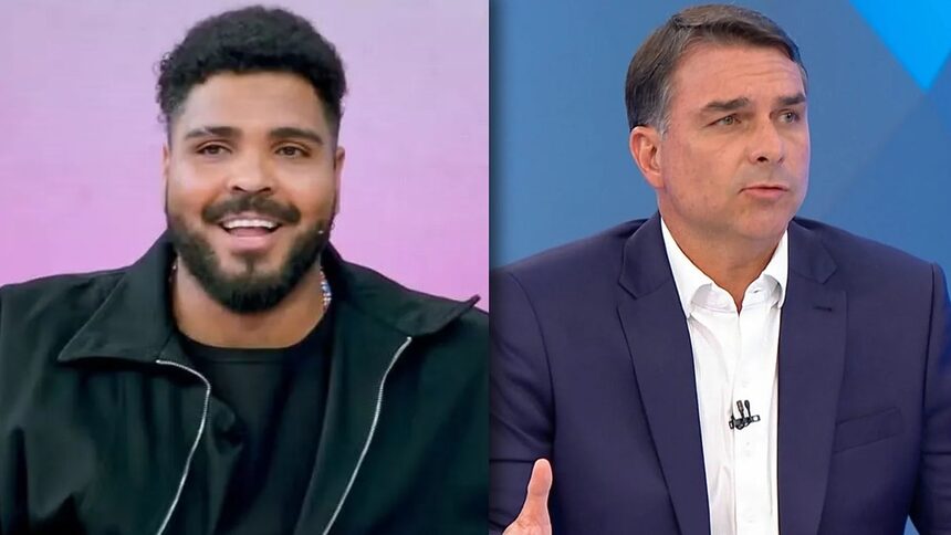 Paulo Vieira e Flávio Bolsonaro em uma montagem