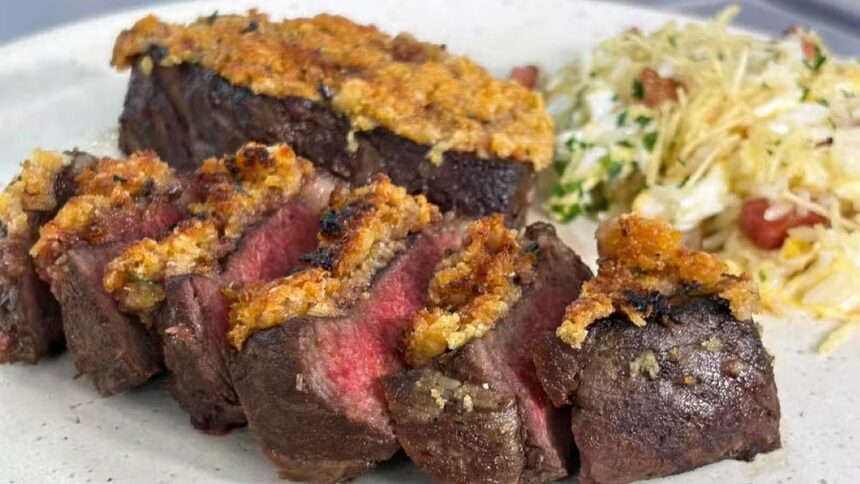 Picanha com crosta de alho e arroz biro-biro do Netão em receita do É de Casa