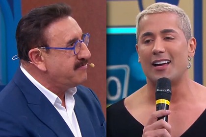 Ratinho e Tiago Piquilo em uma montagem no Programa do Ratinho