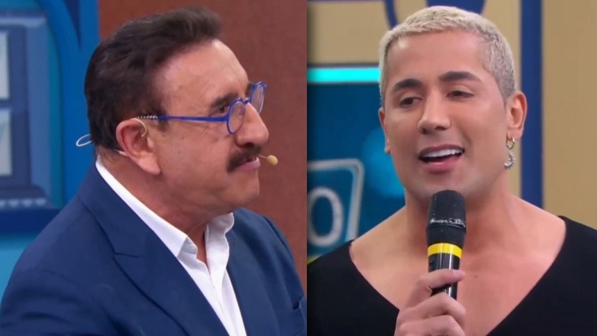 Ratinho e Tiago Piquilo em uma montagem no Programa do Ratinho