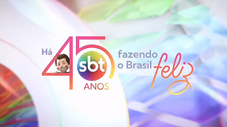 Logo dos 45 Anos do SBT com o Silvinho sorridente