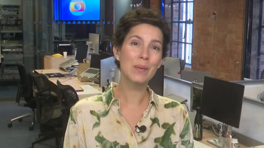 Cecília Malan na antiga redação da Globo em Londres