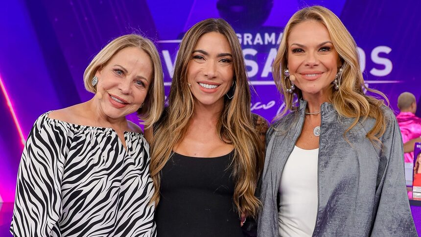 Claudete Troiano e Carol Minhoto, ao lado do Patricia Abravanel, no Programa Silvio Santos