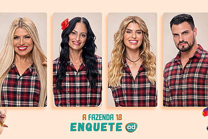 Adryana, Ariela, Mônica e Renê na arte da Enquete da Baia de A Fazenda 18