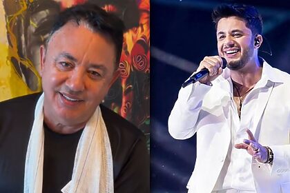 João Reis e Cristiano Araújo em uma montagem