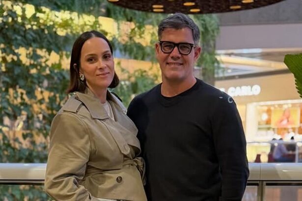 Juliano Cazarré e esposa