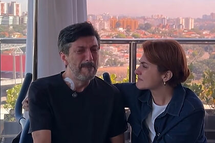 Lito Sousa e esposa em entrevista