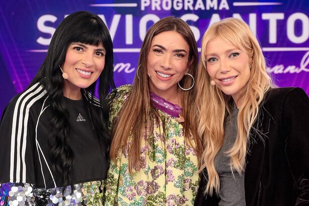 Luiza Possi e Fernanda Brum, ao lado de Patricia Abravanel, no Programa Silvio Santos
