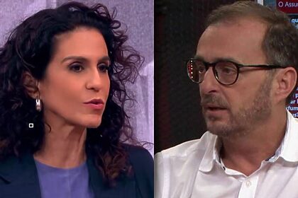 Malu Gaspar e Octavio Guedes em uma montagem na GloboNews