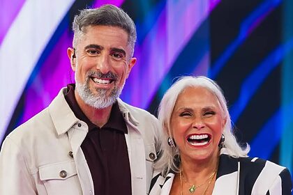 Marcos Mion e Fafá de Belém no Caldeirão