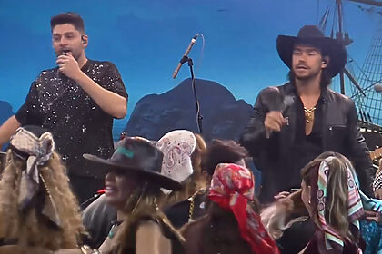 Munhoz e Mariano na festa de A Fazenda 18