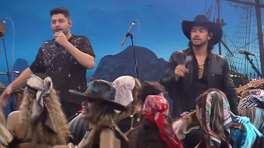 Munhoz e Mariano na festa de A Fazenda 18