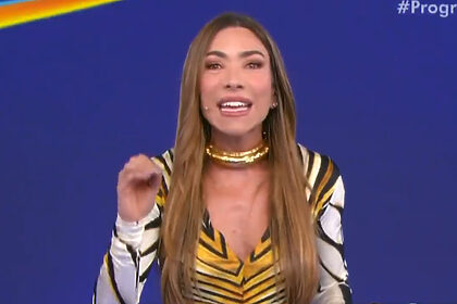Patricia Abravanel no primeiro sorteio da Tele Sena de Primavera